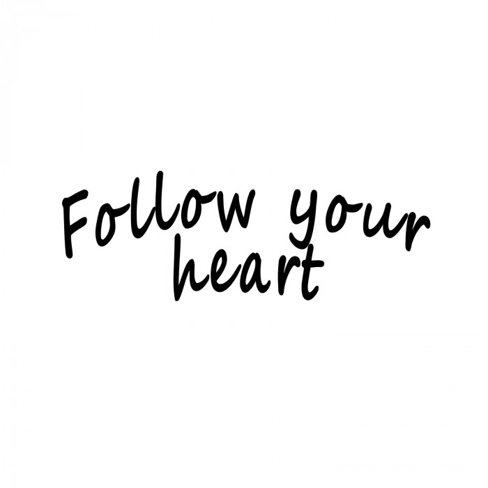 Наклейка на одежду 12х35см. Термотрансфер "Follow your heart"
